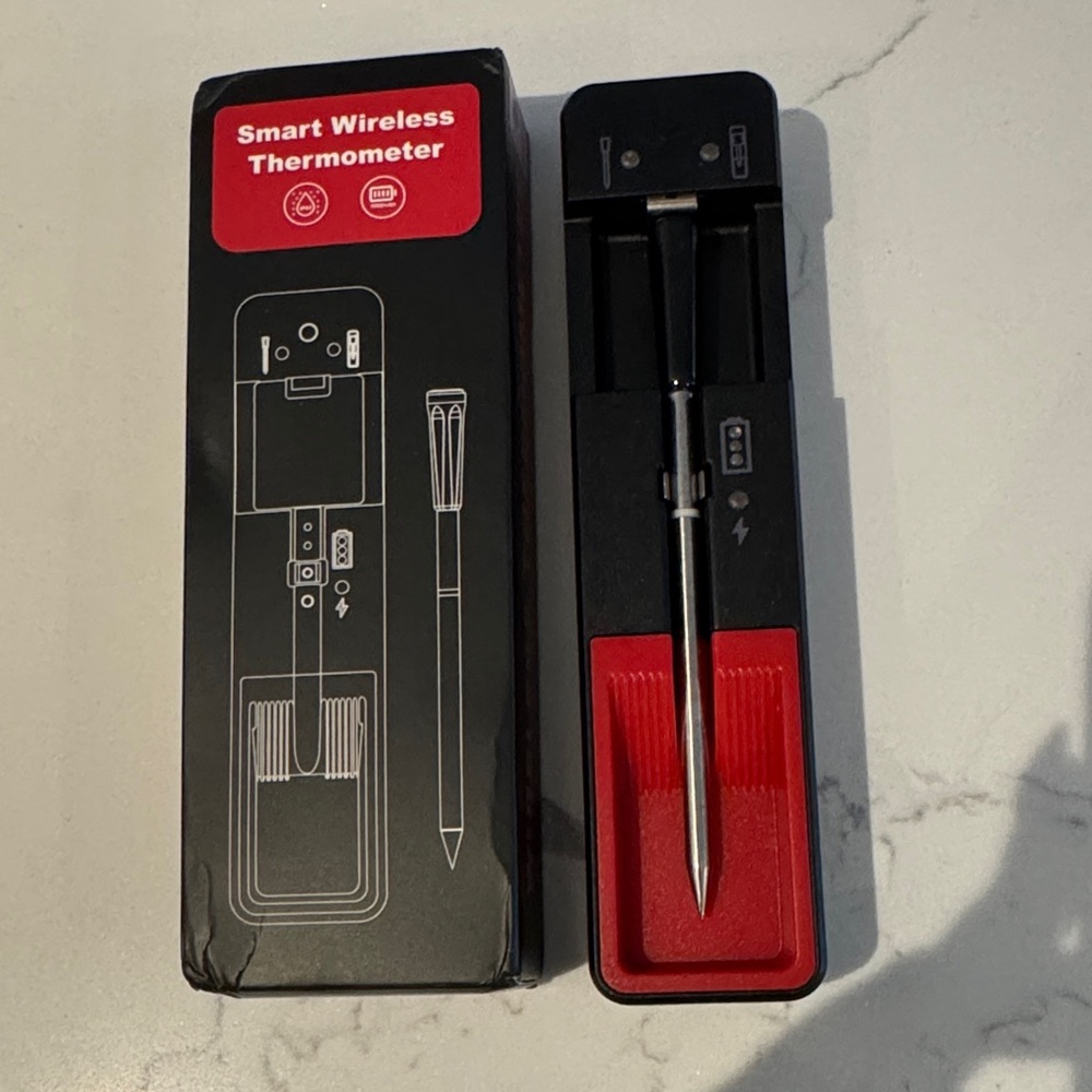Smart Wireless Thermometer with Red and Black Design barbecue kitchen cooking